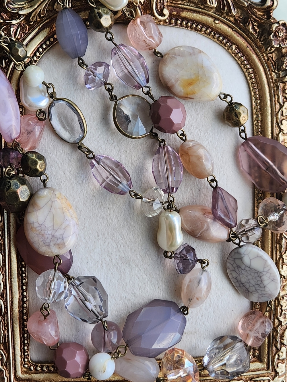 Premier Designs Desert Rose Multi-Strand Statement Necklace Pink Lavender Boho